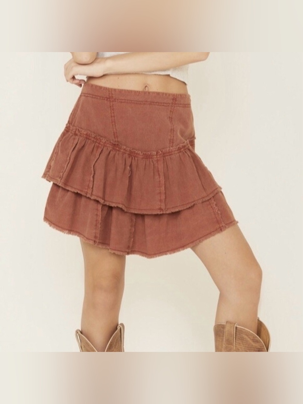 Free People Ruffles in the Sand mini skirt